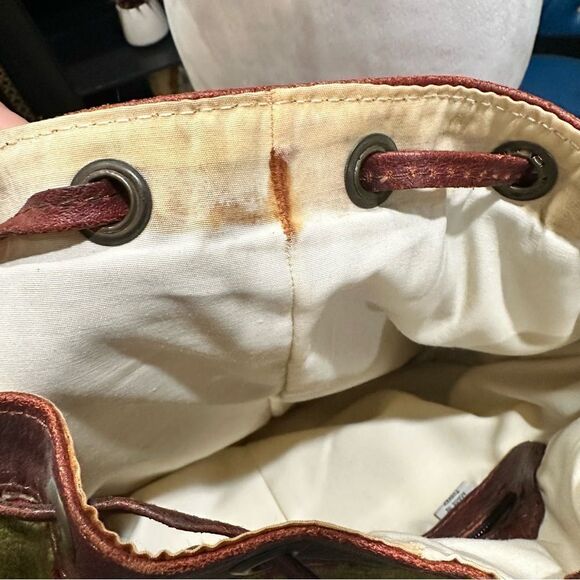 Vintage Turkish Made Wool Carpet Kilim Draw String Shoulder bag - Picture 7 of 10